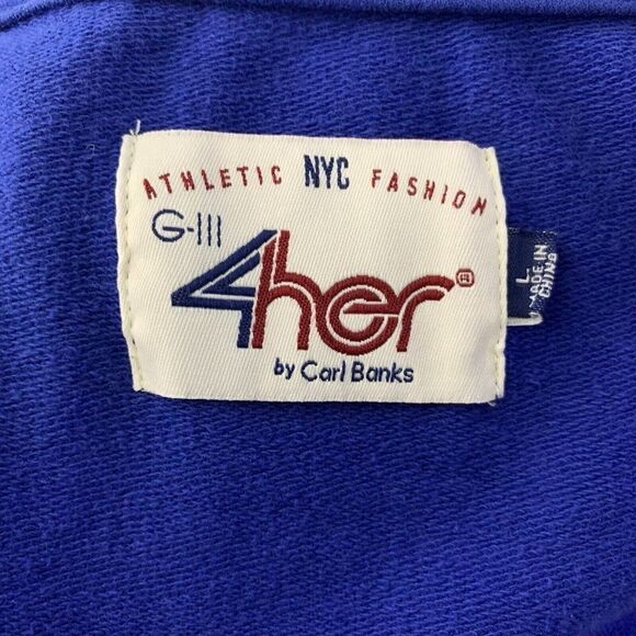 NHL New York Rangers Pullover Knit Top L Blue Red Raglan Sleeves Scoop Neck - Picture 6 of 6